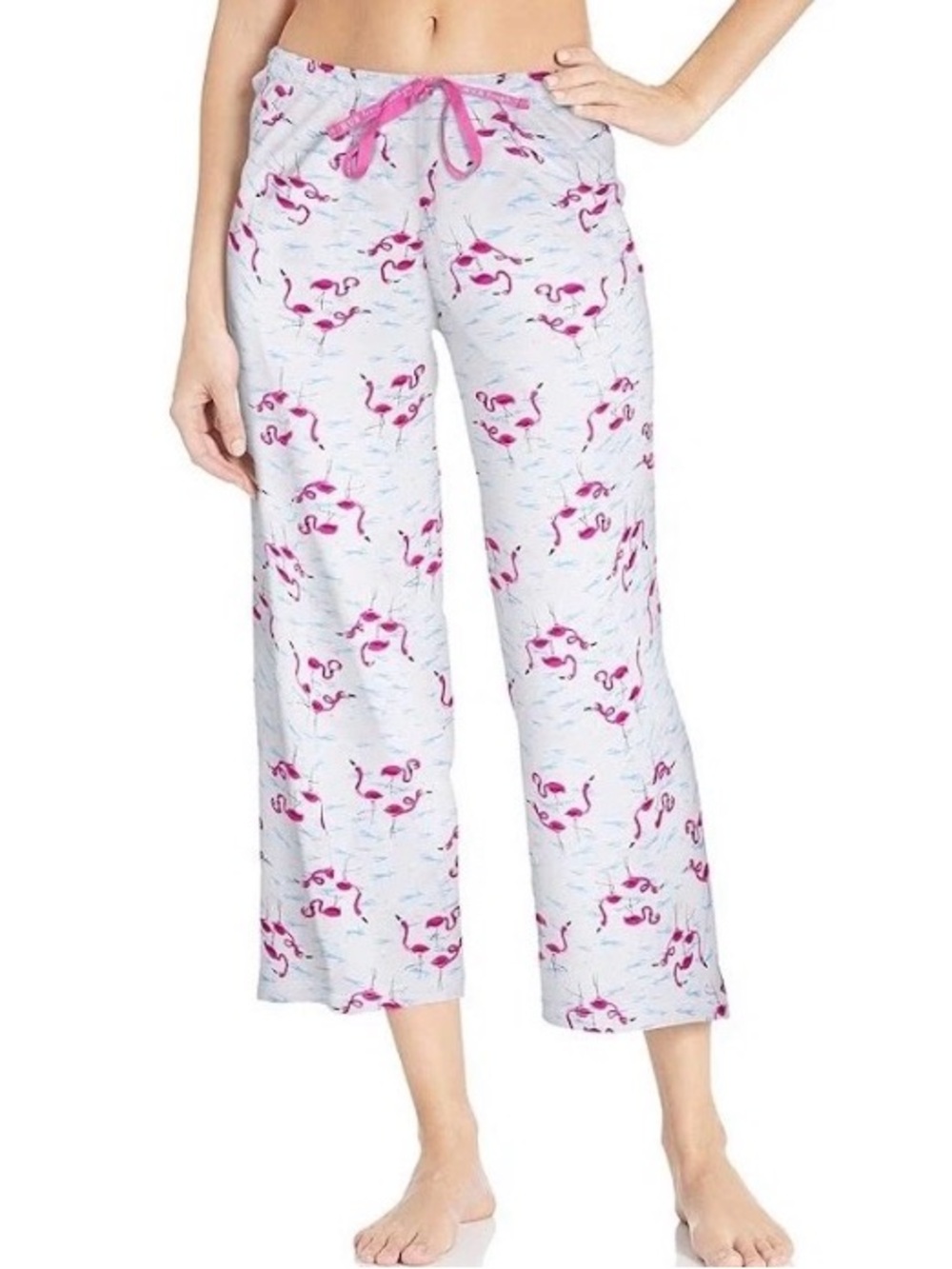 HUE Women's Flamingo Print Cropped Pajama Pants size XL